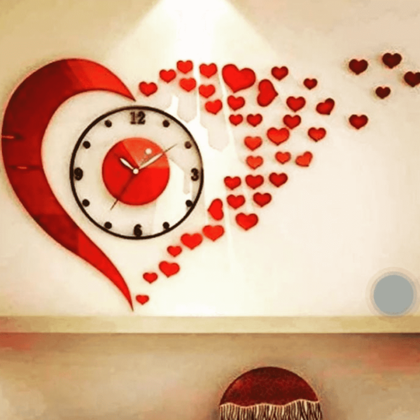 Heart Wooden Wall Clock