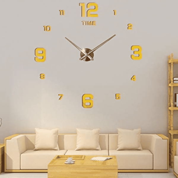 Golden Acrylic Wall Clock